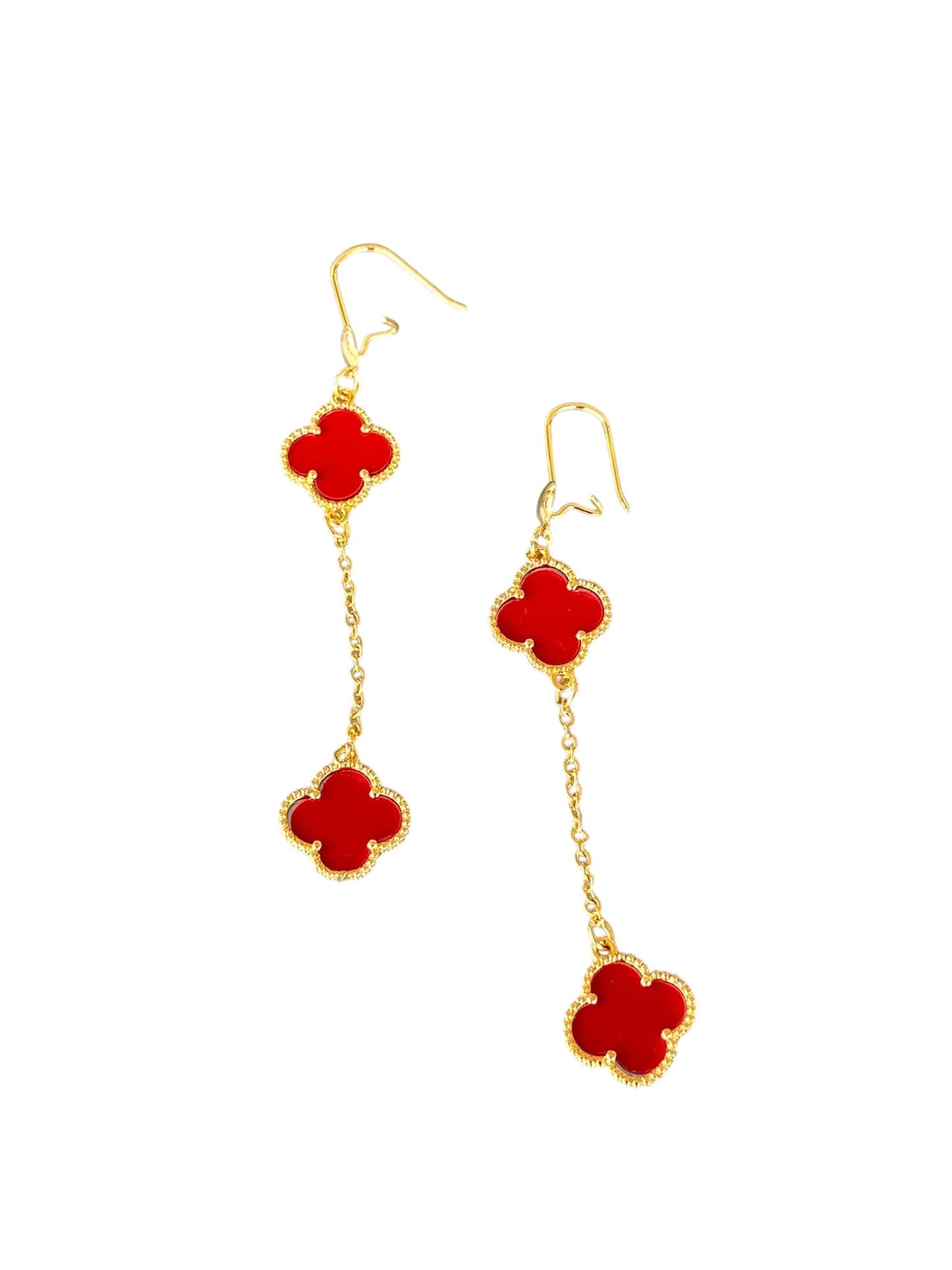 Double Clover Dangle Drop Earring