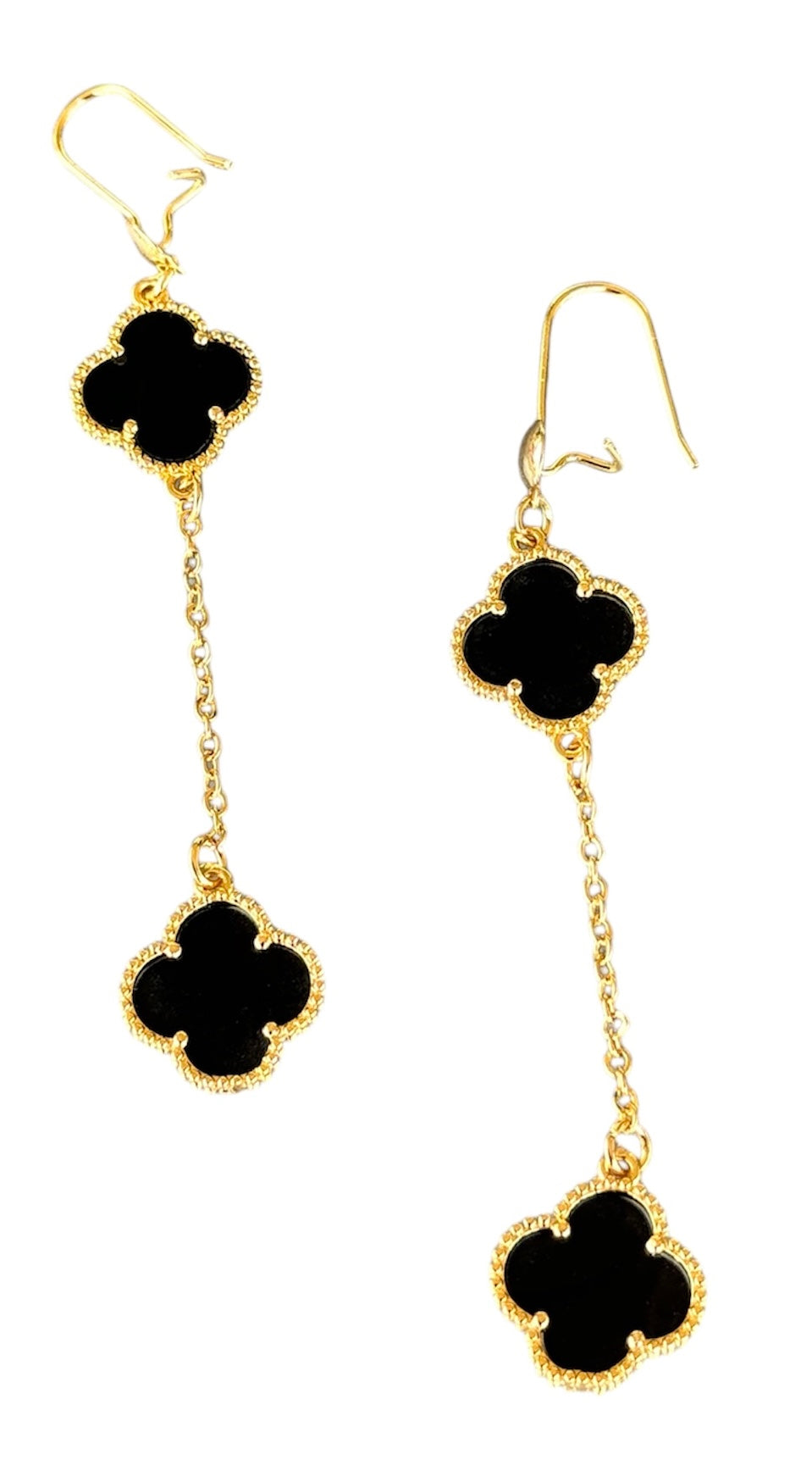 Double Clover Dangle Drop Earrings