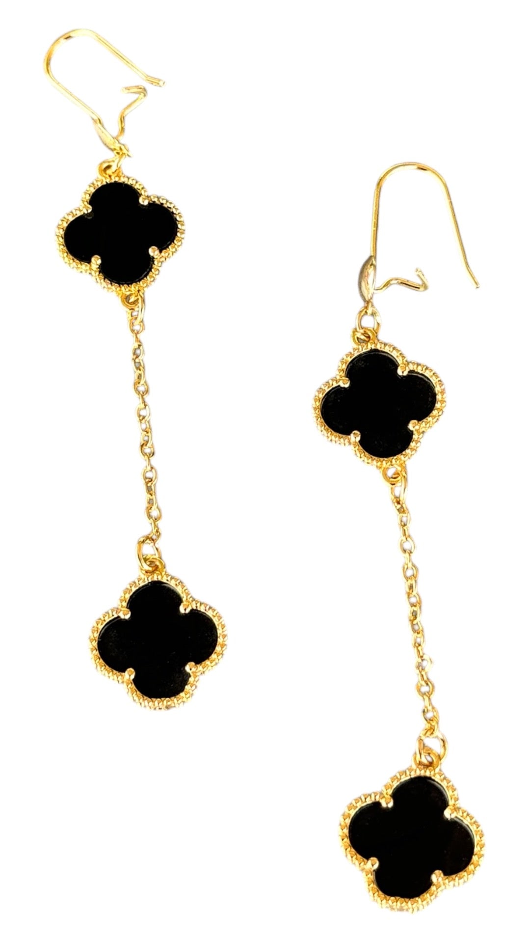 Double Clover Dangle Drop Earrings