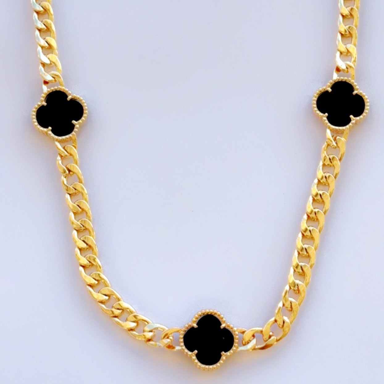 Clover Cuban link Necklaces