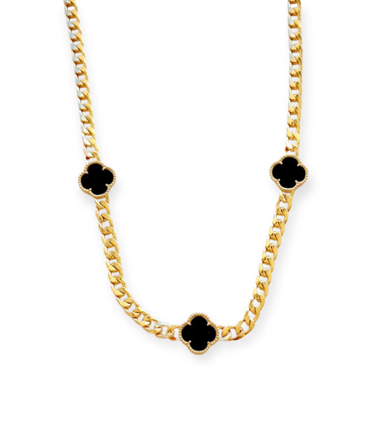 Clover Cuban link Necklaces