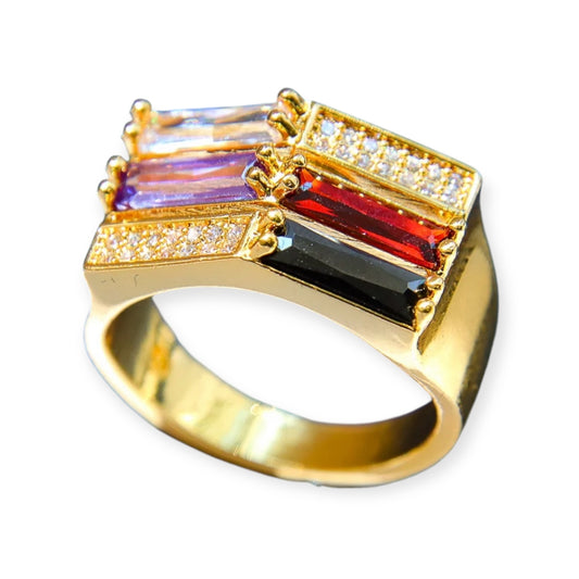 Luxury Crystal Multi Color Ring