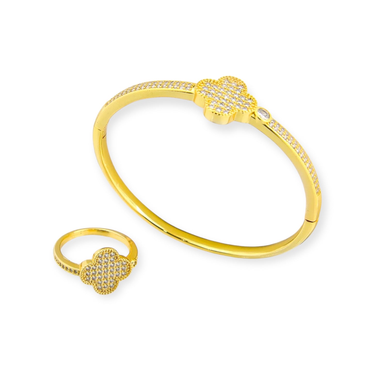 Clover Cubic Zirconia Bandle & Ring