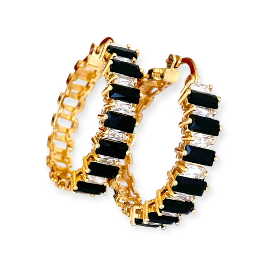 Trendy Cubic Zirconia Hoop Earring