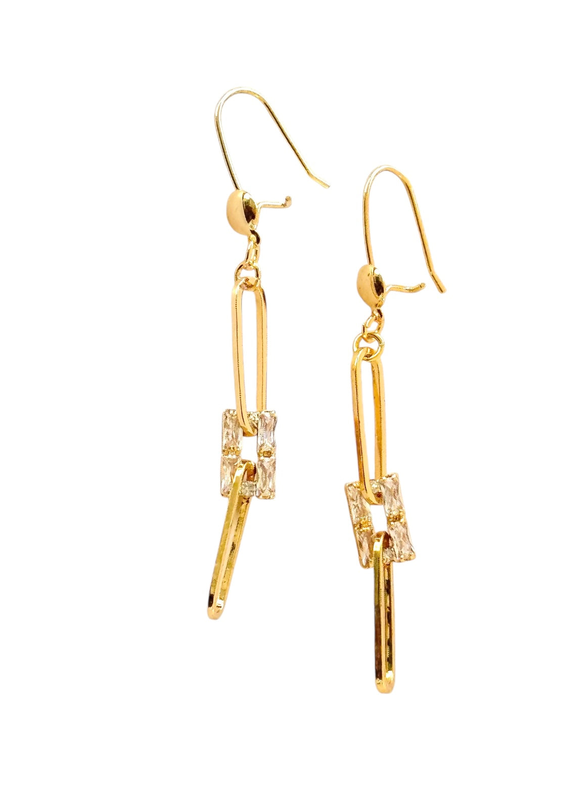 Dangle Drop Paperclip Link  Earring 18k Gold Filled Dubai