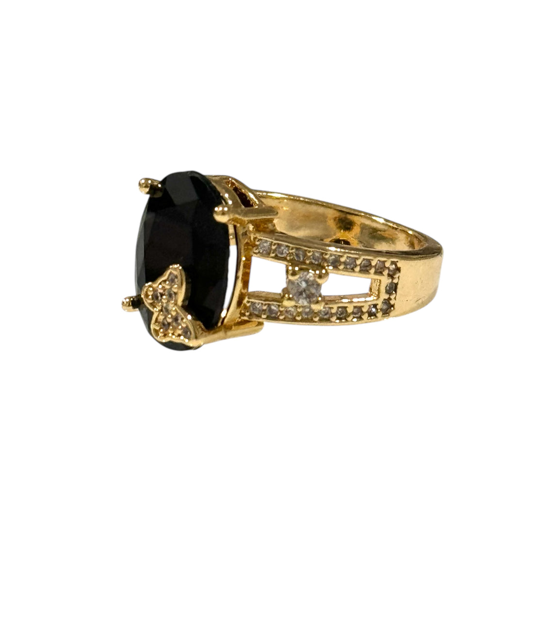 Butterfly Black Cubic Zirconia Ring