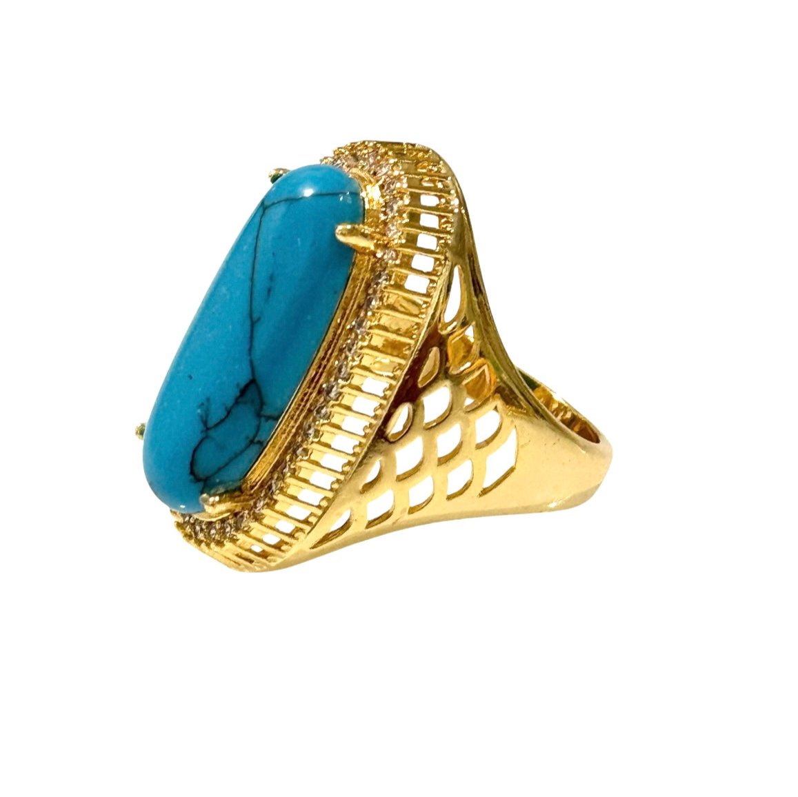 Stone Rings Turquoise Rings 18K Gold Filled Dubai