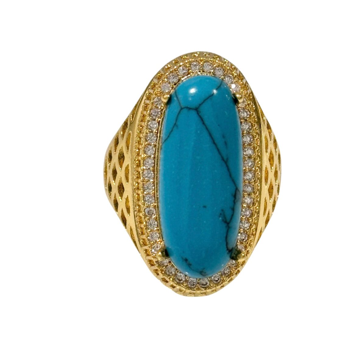 Stone Rings Turquoise Rings 18K Gold Filled Dubai