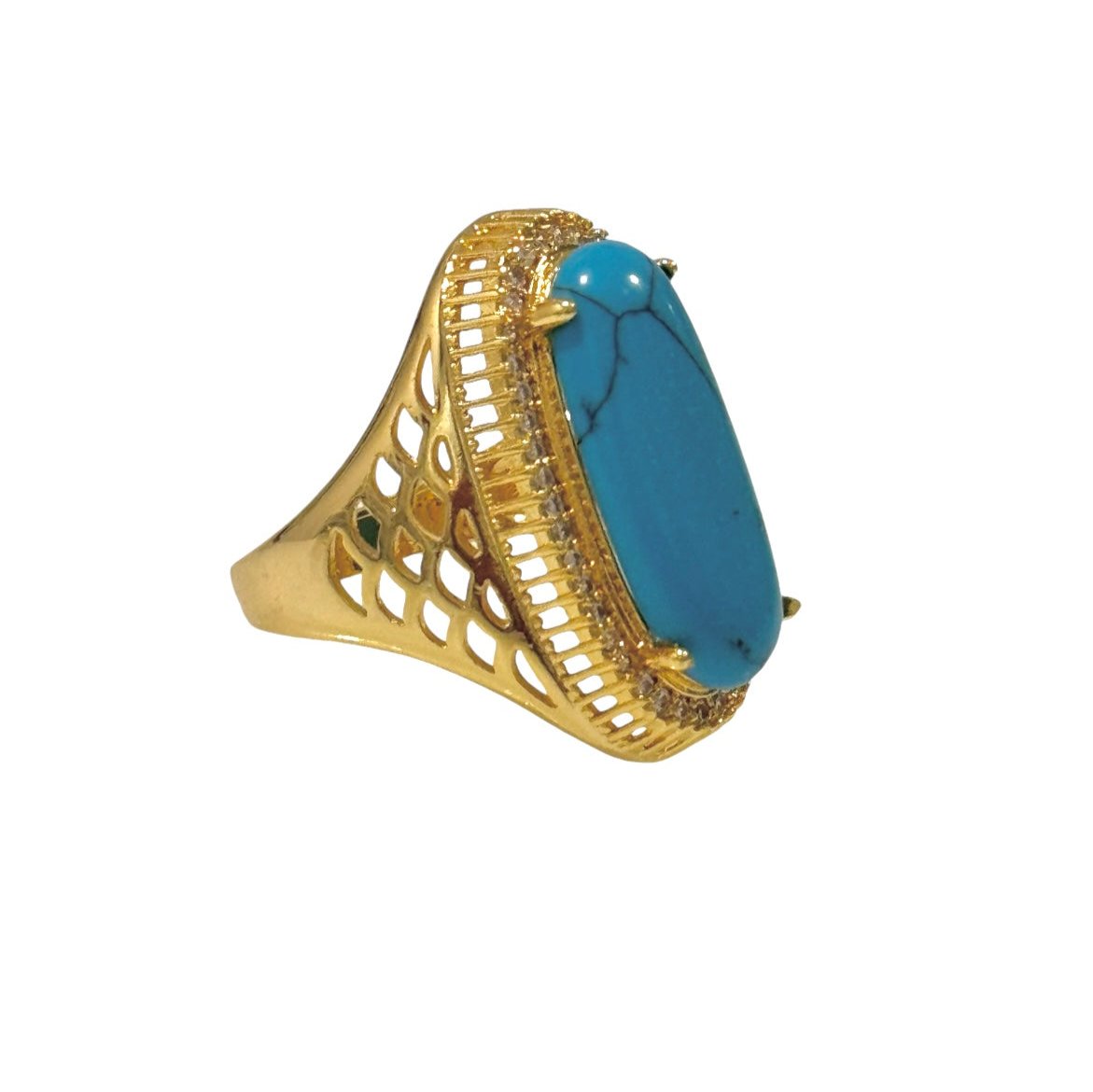 Stone Rings Turquoise Rings 18K Gold Filled Dubai