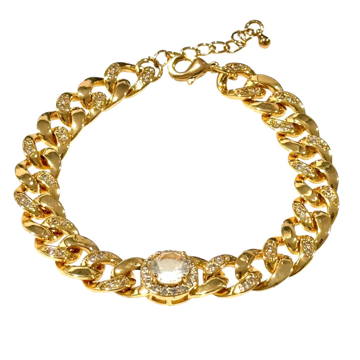 Single Stone Cuban Link Bracelet