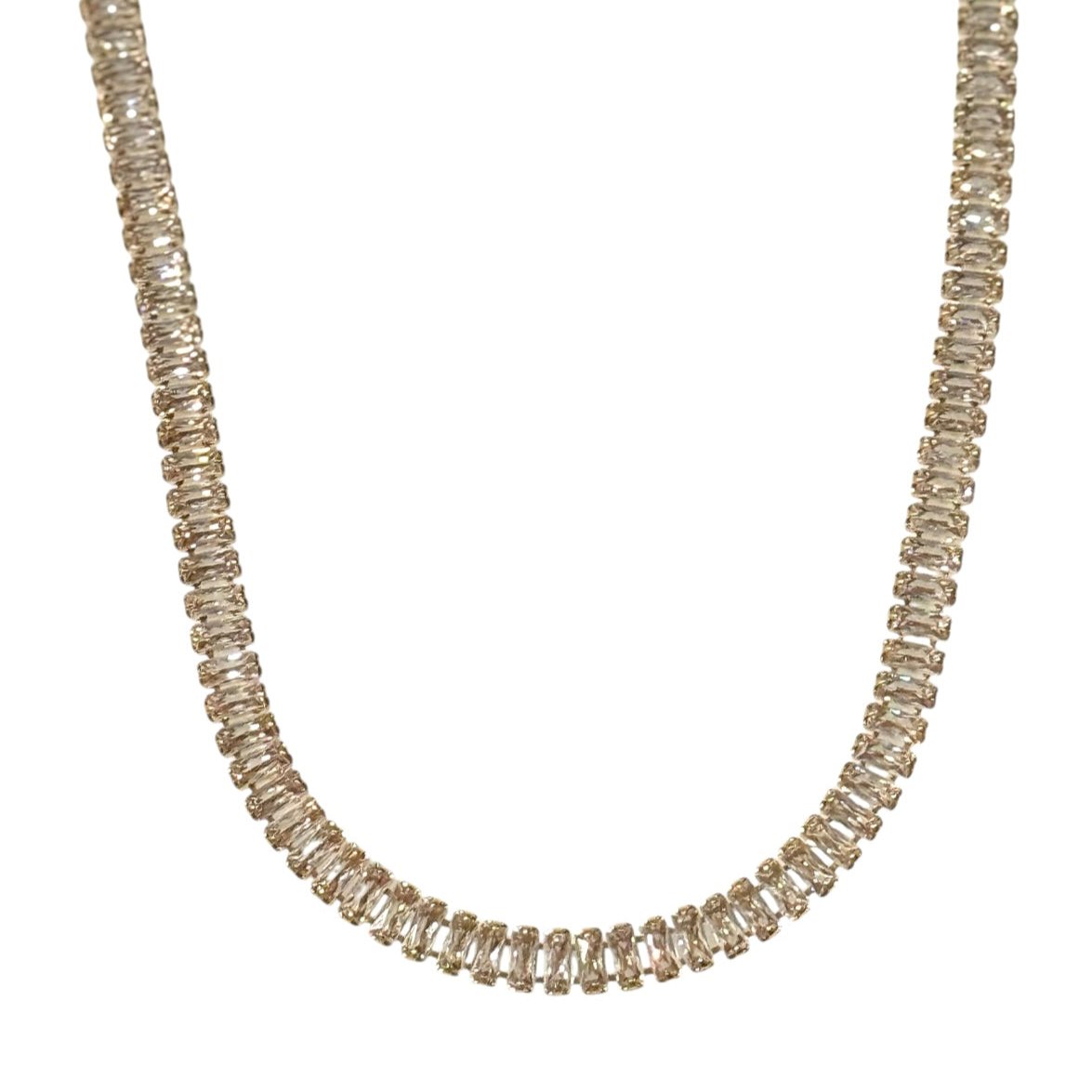 White Tennis Necklace for Women, 18K Gold filled Dubai Cubic Zirconia Necklace Dainty Jewelry