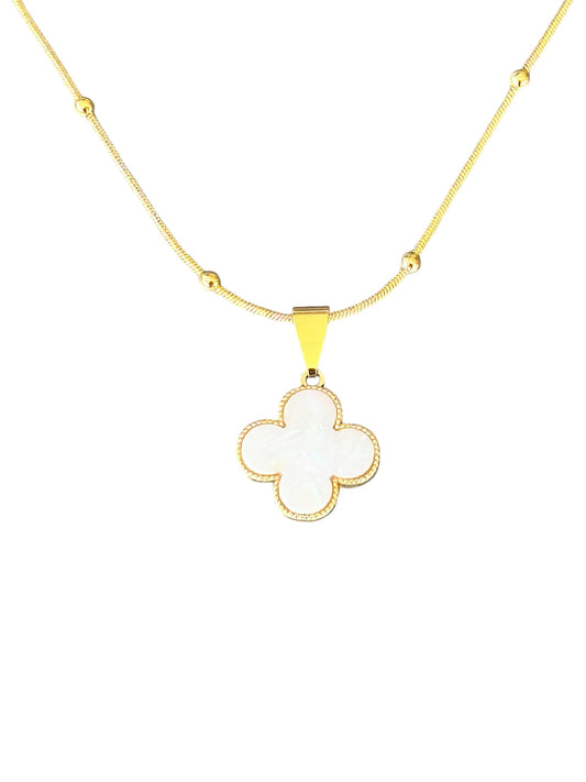 Round Bead Single Clover Bone Chain for Women - Delicate Clavicle Chain Jewelry with Elegant Design