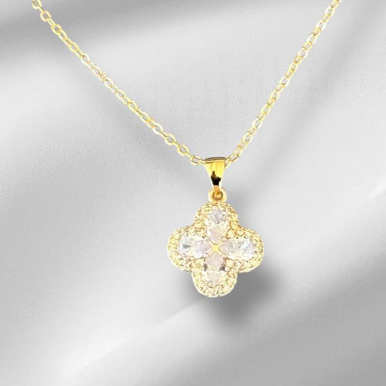 Lucky Single Clover Necklace, 18k Gold Filled Dubai
